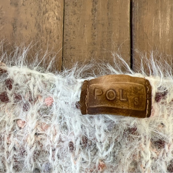 Pol Teddy Fuzzy Knit V-neck Sweater Small Oversized Bohemian Festival Cozy - Picture 3 of 7